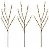 vidaXL LED Copper Branch Christmas Decoration 3 pcs Brown 62 cm Steel
