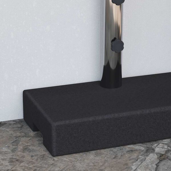 vidaXL Parasol Base Granite 25 kg Rectangular Black