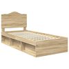 vidaXL Bed Frame with Headboard Sonoma Oak 90 x 200 cm Solid Pine Wood