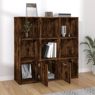 vidaXL Book Cabinet Smoked Oak 98x30x98 cm