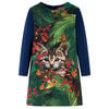 vidaXL Kids' Dress with Long Sleeves Navy 104