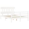 vidaXL Bed Frame without Mattress White 140x190 cm Solid Wood