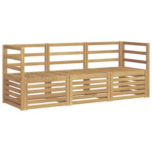 vidaXL Outdoor Sofa Set 3 pcs White Solid Acacia Wood