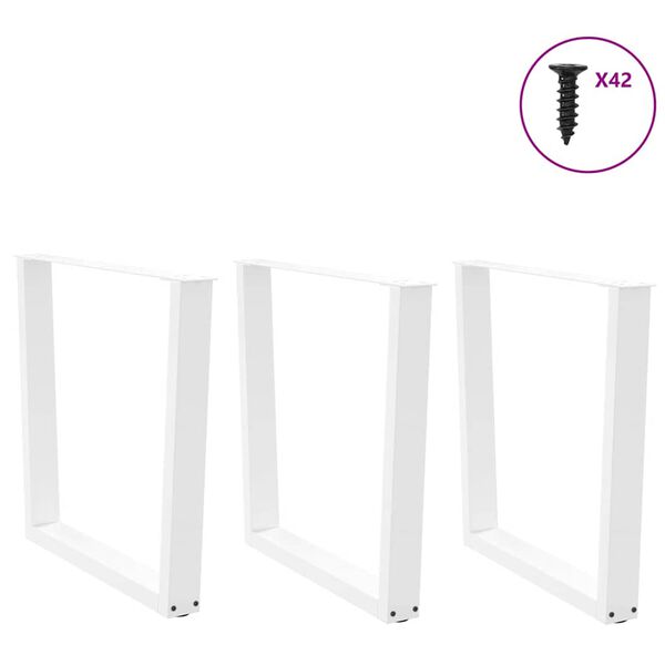 vidaXL Dining Table Legs V-Shape 3 pcs White 90x(72-73.3) cm Steel