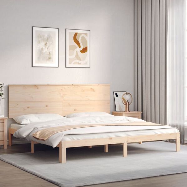 vidaXL Bed Frame without Mattress Super King Size Solid Wood Pine
