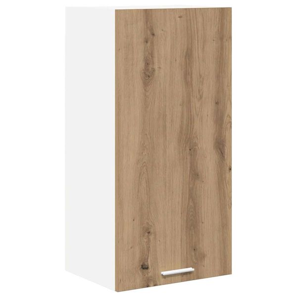 vidaXL Hanging Cabinet with Door Artisan Oak and White 40 x 31 x 80 cm