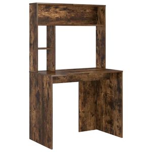vidaXL Desk Smoked Oak 91 x 50 x 149 cm Engineered Wood