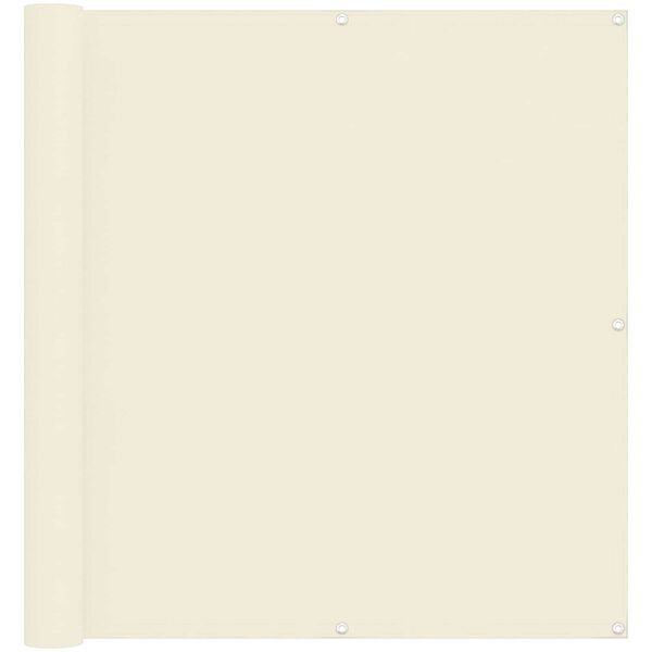 vidaXL Balcony Screen Cream 110 x 600 cm Oxford Fabric