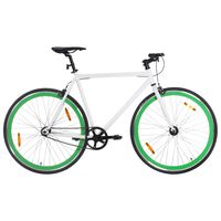 vidaXL Fixed Gear Bike White and Green 700c 55 cm