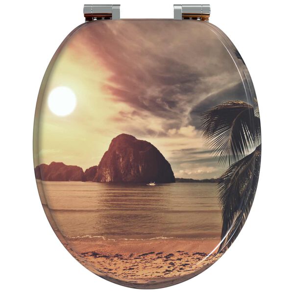 vidaXL Soft-Close Toilet Seat Orange 44 x 38 cm MDF board