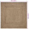 vidaXL Area Rugs Square Natural and Black 240 x 240 cm Jute