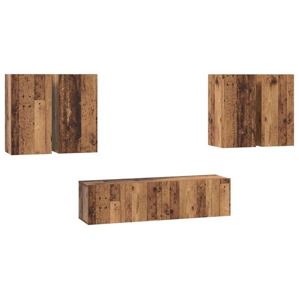 vidaXL TV Cabinet Set Wall-mounted 6 pcs Old Wood Engineered Wood