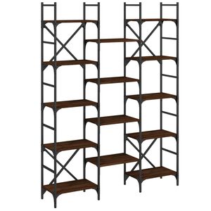 vidaXL Bookshelf Brown Oak 127,5x28,5x172,5 cm Engineered Wood