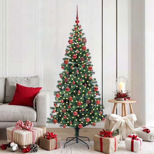 vidaXL Artificial Pre-lit Christmas Tree Green 180 cm PVC and Metal