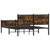 vidaXL Metal Bed Frame without Mattress Smoked Oak 140x200 cm