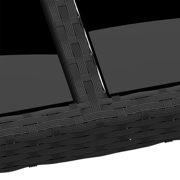 vidaXL Garden Table 190x90x75 cm Tempered Glass and Poly Rattan Black