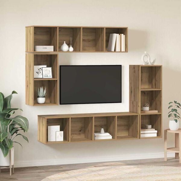 vidaXL TV Cabinet Set Wall-mounted 4 pcs Artisan Oak Engineered Wood