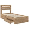 vidaXL Bed Frame with Drawer with Headboard Manual Engineered Wood