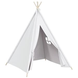 vidaXL Children Teepee Tent with Bag Peach Skin White 120x120x150 cm