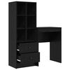 vidaXL Desk with Drawer 2 pcs Black Oak