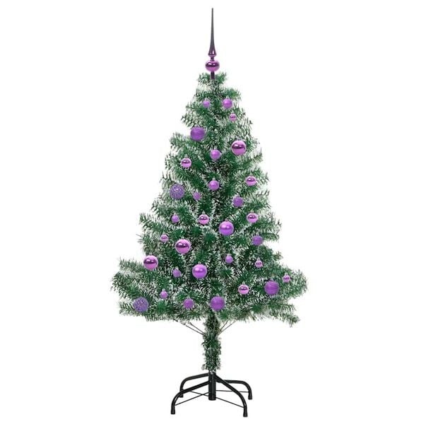 vidaXL Artificial Christmas Tree Snow Flocked with LED Light 150 cm