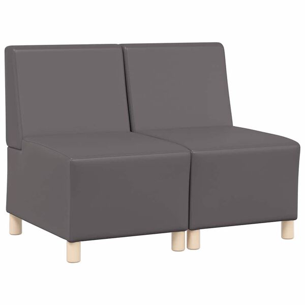 vidaXL Modular Sofa Unit Armless 2 pcs Grey 55 x 74 x 82 cm