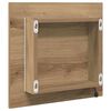 vidaXL LED Bathroom Mirror Wall-mounted Artisan Oak 40 x 37 x 8.5 cm