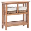 vidaXL Console Table | Brown | Solid mahogany wood, rattan | Medium
