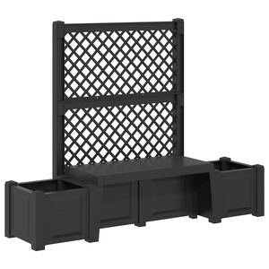 vidaXL Garden Bench Kopenhagen PP Anthracite