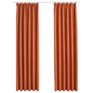 vidaXL Blackout Curtains with Hooks 2 pcs Rust 140x225 cm