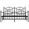 vidaXL Metal Bed Frame without Mattress with Footboard Black 160x200cm