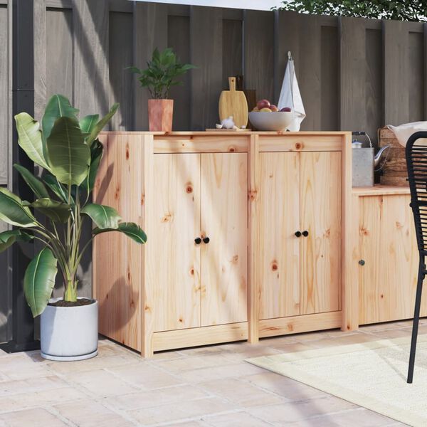 vidaXL Outdoor Kitchen Doors 2 pcs 50x9x82 cm Solid Wood Pine