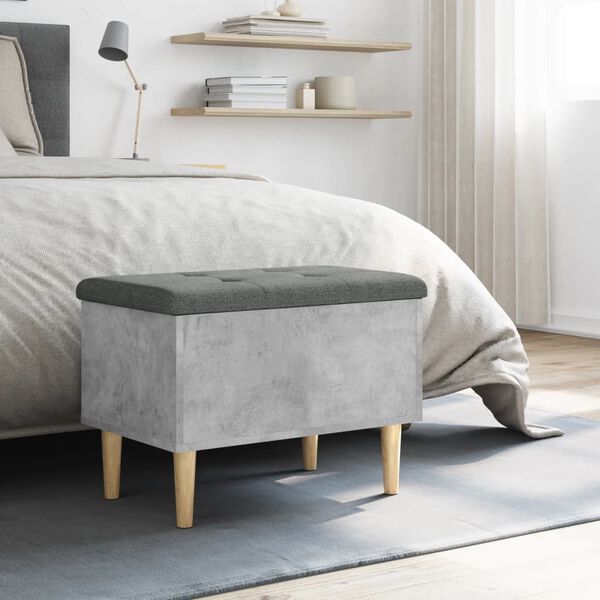 vidaXL Storage Bench Concrete Grey 62x42x46 cm Engineered Wood
