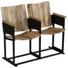 vidaXL 2-Seater Bench Solid Mango Wood and Steel