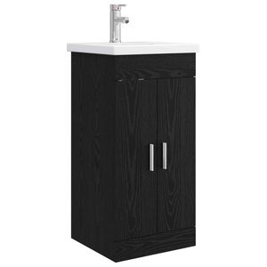 vidaXL Bathroom Vanity with Sink Black Oak 42 x 40 x 84.5 cm
