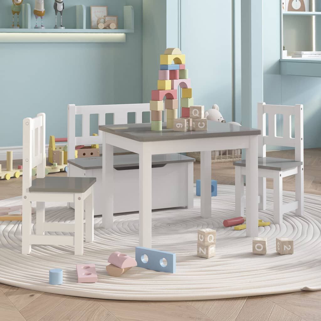 Childrens grey table and chairs deals