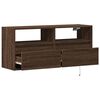 vidaXL TV Wall Cabinet with LED Lights Brown Oak 100x31x45 cm