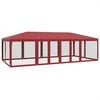 vidaXL Party Tent | Red | HDPE, powder-coated iron | 8x4 m