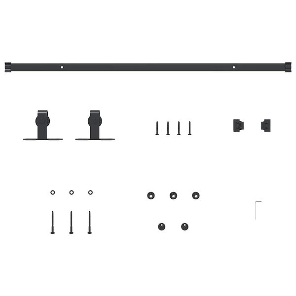 vidaXL Sliding Cabinet Door Kit 91 cm Carbon Steel
