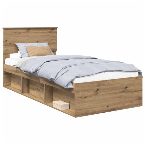 vidaXL Bed Frame Artisian Oak 90 x 190 cm Engineered wood