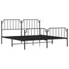 vidaXL Metal Bed Frame without Mattress with Footboard Black 180x200cm