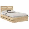 vidaXL Bed Frame with Drawer Sonoma Oak 120 x 190 cm Engineer Wood