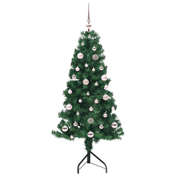 vidaXL Corner Artificial Christmas Tree Green 150 cm PVC and Metal