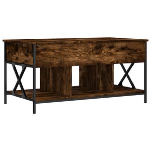 vidaXL Coffee Table Smoked Oak 100x55x50 cm Engineered Wood and Metal