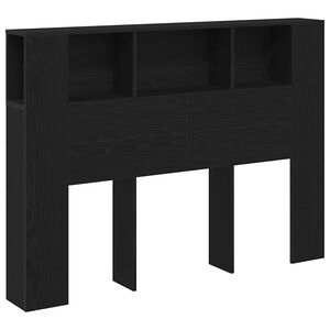 vidaXL Headboard Cabinet Black Oak 140 x 19 x 104.5 cm Engineered Wood