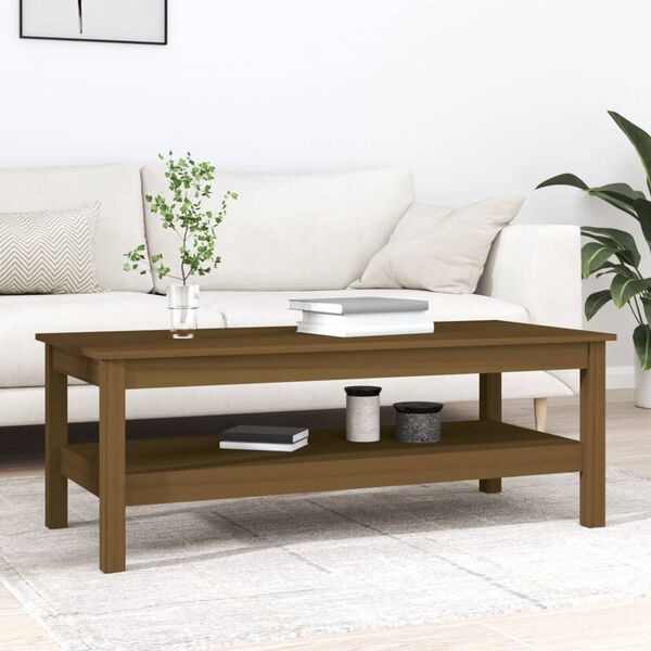 vidaXL Coffee Table Honey Brown 110x50x40 cm Solid Wood Pine