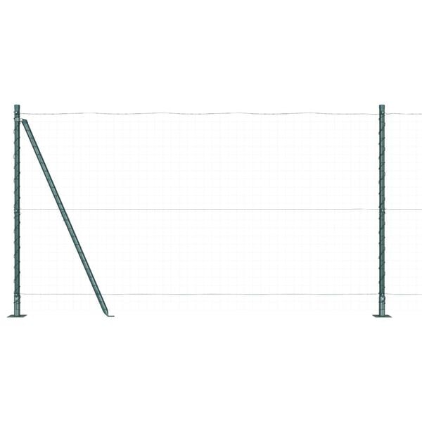 vidaXL Fence Post 7 pcs Green Steel