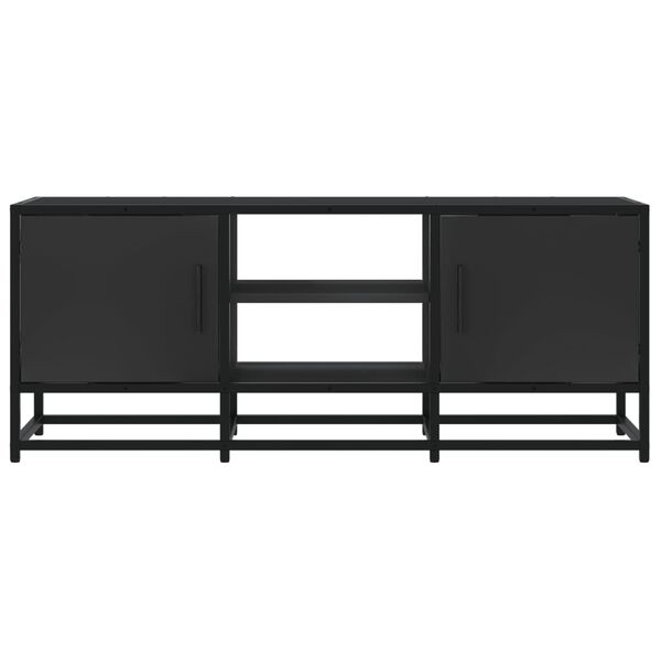vidaXL TV Cabinet Black 100x35x41 cm Engineered Wood and Metal