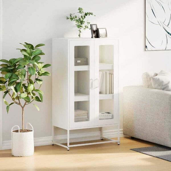 vidaXL Highboard White 68x39x123 cm Steel