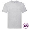 Fruit of the Loom Original T-shirts 5 pcs Grey 3XL Cotton
